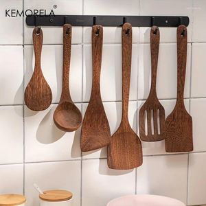 Conjuntos de panelas 6 pcs cozinha utensílios de madeira conjunto pá sopa colher arroz um bom ajudante para cozinhar uso multifuncional