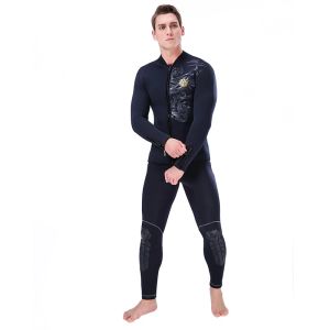 Slinx 5mm dykning Wetsuit Jackets and Pants Men Neoprene Dykning Kite Surfing Underwater Clothes Passar Front Zip