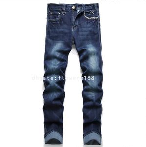 Jeans maschile 2024 inverno tasca da barba posteriore ricamato arancione arancione dritta elabora jeans jeans larghi per designer maschile jeans baggy jeans uomini baggy yamson