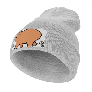 Basker som går wombat med vita blommor stickat keps svart fiske hatt anime sunhat eleganta kvinnors hattar mäns