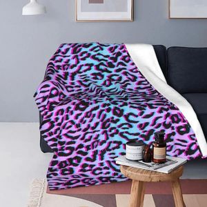 Coperte Coperta leopardata al neon in flanella calda traspirante invernale per copriletti per ufficio domestico