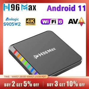 Телеприставка Smart TV Box Android 11 S905W2 4 ГБ 32 ГБ 64 ГБ AV1 четырехъядерный WIFI6 4K H96 Max W2 телеприставка медиаплеер ТВ-приставка Q240330