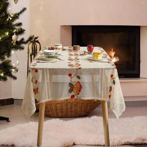 Panno da tavolo rettangolo di tovaglie natalizio per il caffè del festival da pranzo