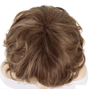 Parrucche sintetiche Capelli castani Parrucca corta riccia per donne Ragazze Acconciatura piuttosto dolce con frangia Festa cosplay quotidiana Casual 240306 Drop Del Ot8Tn