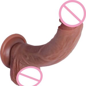 Nxy Dildos Dongs Vibrador realista parece pele g Spot Estimulador Adulto Brinquedos Sexuais para Mulheres Silicone Macio Anal com Ventosa Pênis 240330