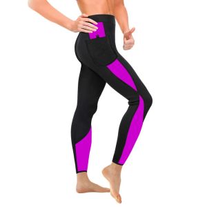 Roupa de neoprene quente feminino esporte fitness high way legging sauna ioga