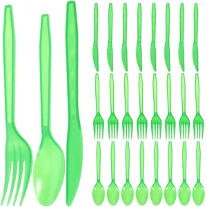 Disposable Flatware Tableware Party Spoons Dinnerware Fruit Long Handle Festival Supplies Plastic Forks