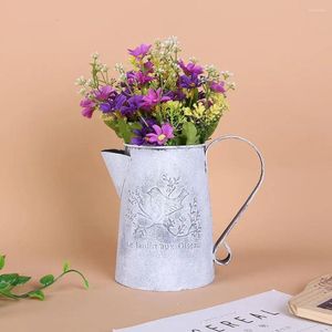 Vase Country Style Metal Vase Flower Pot Jug Holder Wedding Retro Center Piece Birthday Gift