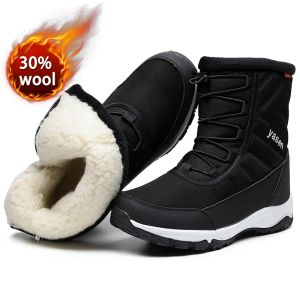 Stivali uomini stivali da neve 2022 scarpe invernali per uomini spesse peluche impermeabili non slip inverno stivale zip piattaforma zip scarpe casual da esterno