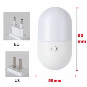 Phlanp Energy Saving Night Plug-in LED LED LEDA SOCKET Lâmpada Iluminação interna Bedroom Night Caminha Lâmpada Us/UE Duas cores