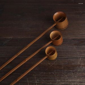 Herbata gałki vintage bambus długi uchwyt łyżka multi stylowe naturalne wino dystrybucja akcesoriów kuchennych gałatkówki