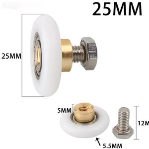 4Pc Shower Door Roller Replacement Door Pulley 20/23/25/27mm Wheel Diameter Cabins Pulley Sliding Shower Bathroom Shower Sliding