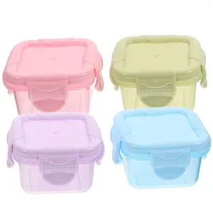 Louça 4 Pcs Jam Packing Box Salada Recipiente Cozinha Preservações Portátil Selado Armazenamento Caixas Pp para Frutas Dispensador Bebê