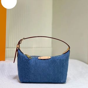 Hills Pochette Damen-Umhängetasche, Handtasche, Denim-Baumwollgewebe, Canvas-Geldbörse, Make-up-Tasche