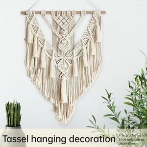 Camess Macrame el dokumalı bohem pamuk ipi boho goblen duvar asılı ev dekoru kremsi-beyaz modern şık dekorasyon sanatı