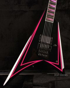 Alexi Laiho Singature Pink Sawtooth Flying V Electric Guitar Scalloped Fingerboard 2024 Floyd Rose Tremolo Bridge China EMG Pic8291638