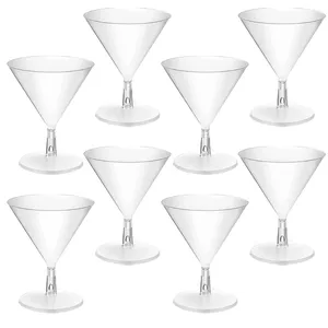 Engångskoppar sugrör 8 st vingglas dricka dryck kopp plastglasögon cocktail klar mini whisky