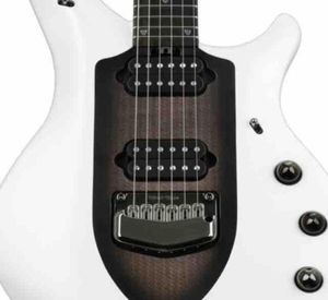 Anpassad butik Ernie Ball Music Man John Petrucci Majesty White Black Center Electric Guitar Tremolo Bridge Active Pickups 9V BA3135914