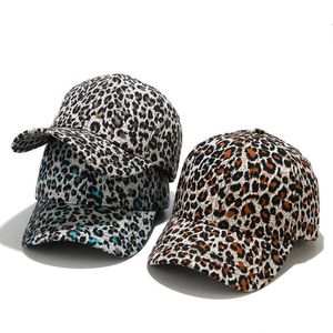 Fashionable Leopard Print Baseball Cap Thin Sun Hat Outdoor Travel Protection Duckbill for Women