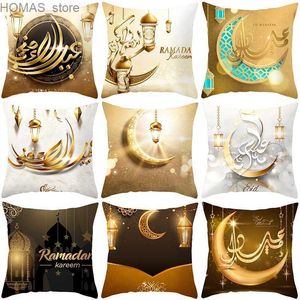 Kissen Ramadan Kareem Home Decor Case Room Sofa Kissen Cover Islamische muslimische Moschee Ramadan Mubarak Dekorative Hülle Y240401