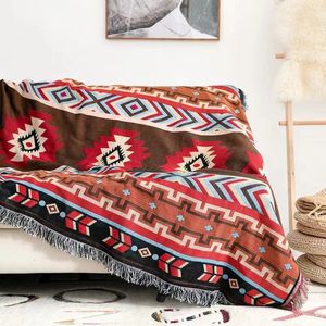 Bohemian Plaid Boin do sofy łóżko dekoracyjny na zewnątrz kemping boho okładka rzut piknik z frędzlami 240325