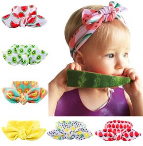 Summer New Fruit Series Children039S DIY Elastic Bow Hair Band Watermelon Baby Head Lead Rope4405964