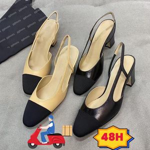 Designerskie sandały baletowe buty buty slingbacki łańcuchy sandałowe skórzane baleriny damskie sukienki ślubne buty grube wysokie obcasy pompki pantoflowe