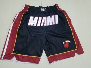 Pantaloncini da uomo''Miami''Heat''Authentic Pantaloncini da squadra di palestra casual ricamati in rete retrò da basket 11