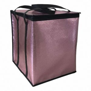 Borsa termica grande n-tessuta Borsa termica grande pieghevole Borsa termica portatile Confezione alimentare Ctainer Borse pranzo Confezione di ghiaccio termico U6IU #