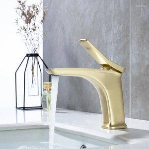 Bathroom Sink Faucets Brushed Gold/Chrome/Black/Oil Rubbed Bronze All Brass Faucet Cold Water Mixer Basin Tap High Quality