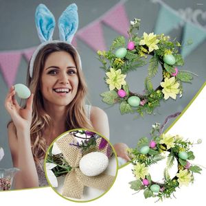 Fiori decorativi Ghirlanda di Pasqua Uova d'imitazione primaverili Decorazione di design per interni Fai da te Ventose per porte e finestre