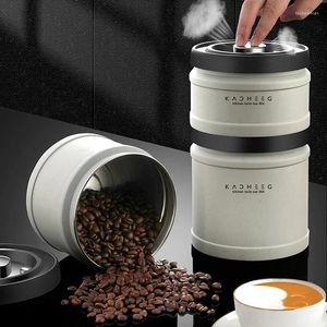 Storage Bottles Vacuum Sealed Tank 304 Stainless Steel Airtight Coffee Beans Jar Kitchen Grains Candy Food Container Keep Fresh