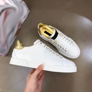 2024 Yeni Moda Tasarımcı Pist Beyaz Altın Ekleme Erkekler ve Kadınlar İçin Günlük Ayakkabı Konforlu Çok Yüzey Düz Base Sıradan Ayakkabılar DD0329D 38-45 4