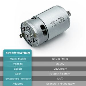 21V DC Motor RS550 28000RPM 14 Diş 8.2m Mini Zincir Testere Pistonlu Testere Şarj Edilebilir El Soyun Testere Güç Alet Aksesuarları