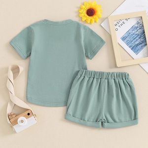 Kleidungssets Baby Mädchen Sommerkleidung Little Big Sister Passendes Outfit Kurzarm T-Shirt Tops und Jogger Shorts Set