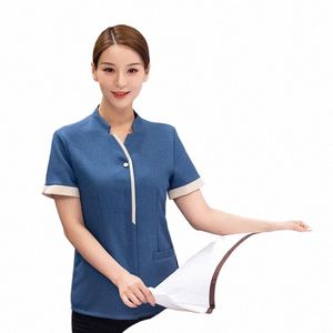 cleaning Service Uniform Short Sleeve Hotel Hotel Room Attendant Clothing Property Cleaner PA Cleaning Work Clothes Summer Wear 85c6#