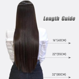 80cm Hair Extensions No Clip In Color Mixing Blonde Black Brown Synthetic Natural False Artificial HairPiece For Women Hairstyle