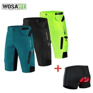 Wosawe ciclismo shorts verão respirável solto shorts de bicicleta shorts homens correndo bicicleta equitação shorts roupas 240325