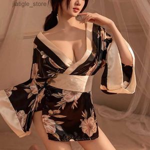 Sexy Set Sexy Bathrobes Kimono Seducing Uniform Tempting Adult Performance Cosplay Geisha Yukata Lingerie Dress Anime Clothing For Women Y240329