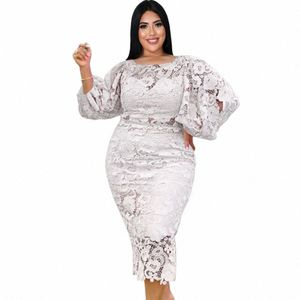 زائد الحجم DRES 4XL ملابس للنساء فانوس الأكمام الرجعية الدانتيل الحزب DRES 2022 أنثى أنيقة قطع الدكتور Z5HL#