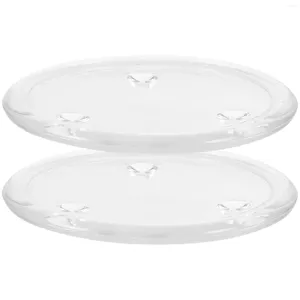 Candle Holders 2 Pcs Candlestick Glass Plate Banquet Holder Decorative Tray Scented