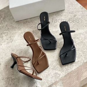 the Row Best Quality Bow Sandals Designer Rai Leather Sandals Sandal Luxury Shoes High Heel Elegant Straps Kitten Heels Slippers Slides Square Toe Fashion sizes