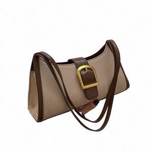 Autumn Chic Casual Clutch Påsar för kvinnor Simple Design Belt Hasp Shoulder Bag Ladies Luxury Fi Trend Underarm Bag Female P97D#