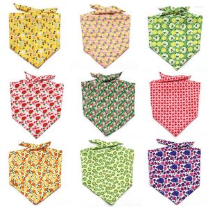 Abbigliamento per cani 1 pezzo Bandana per cuccioli Fruite Printting Bandane lavabili Forniture per animali Sciarpa triangolare Accessori stile estivo