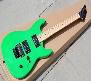 Fabrika Özel Green Electry Gitar Floyd Rose BridgereVerse Headstockmaple FretboardCan Özelleştirilmiş 6584558