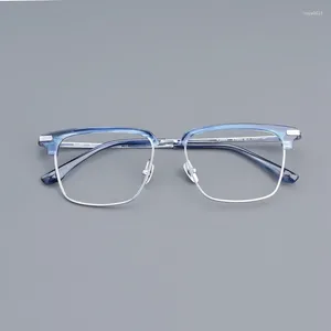 Óculos de sol quadros unisex titânio óculos retângulo quadro para homens mulheres óculos vintage japão designer marca eyeware