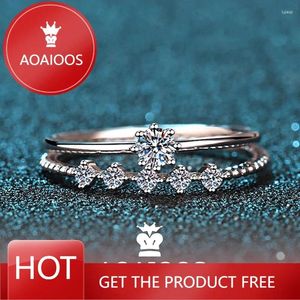 Cluster Rings DRring 0.1ct Moissanite Wedding Ring Bridal Sets Platinum Plated 925 Sterling Silver Luxury Quality Jewelry Wholesale