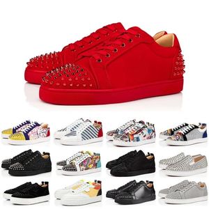 Com caixa de luxo de luxo sapatos casuais mocassins vermelhos sapatos masculinos Placa Formme Red Bottoms Casual Mulheres sapatos pretos Glitter Flat Trainers