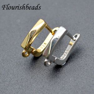 Components 13X13mm Hight Quality Nickel Free Gold Plating Metal Faceted Earring Hooks Stud for Women Jewelry Making Supplier 30pcs/lot