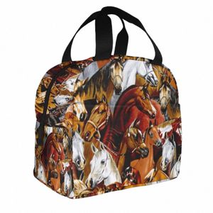 Noisedesigns Scuola Fresh Cooler Tote Borse Crazy Horse Modello portatile termico Oxford Borse da pranzo Donna Lunch Box Borse per alimenti F40z #